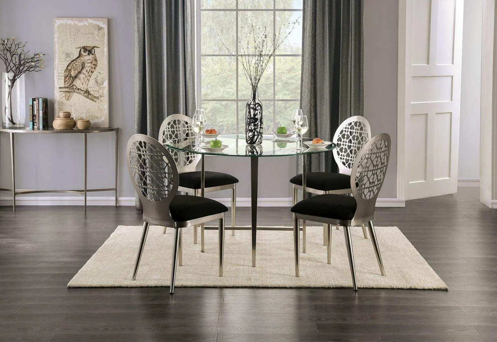 Abner Silver & Black Dining Chair (Set of 2) - Image 2