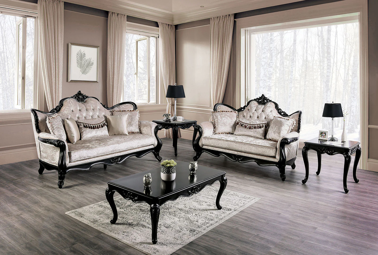 Acapulco Black/Off-White Loveseat - Image 2
