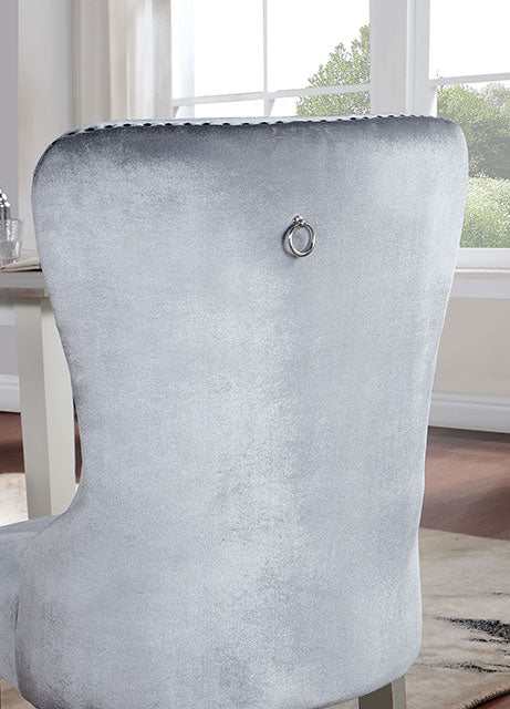 Adalia Silver/Dark Gray Wingback Chair (Set of 2) - Image 5