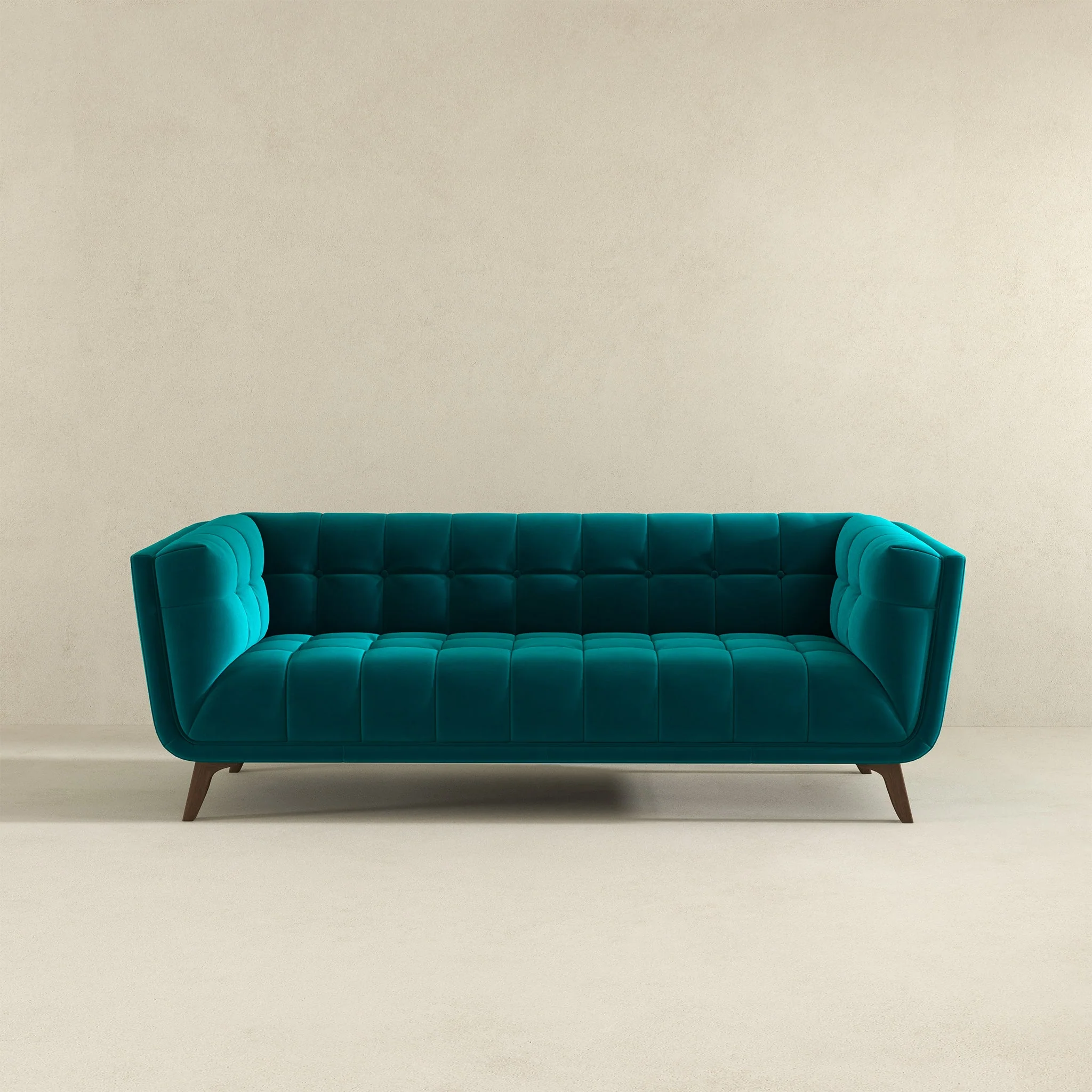 Addison Large Teal Velvet Sofa - Image 3