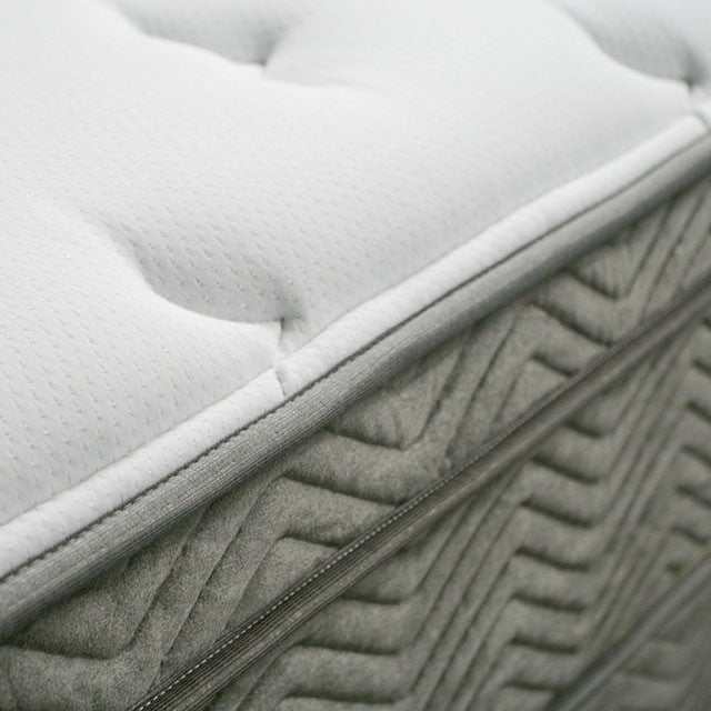 Afton White/Gray 12" Euro Box Pocket Eastern King Coil - Image 3