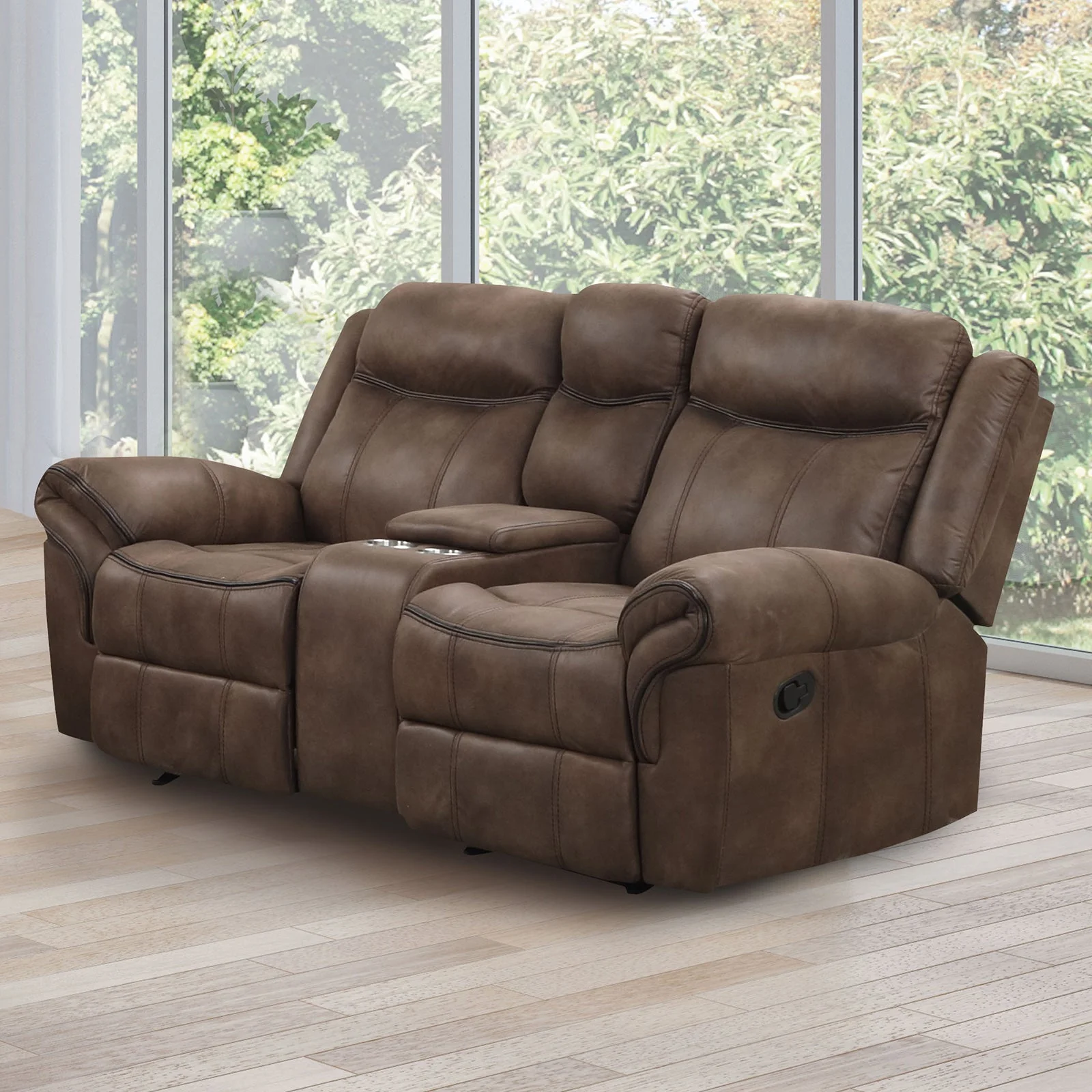 Agata Brown Loveseat - Image 2