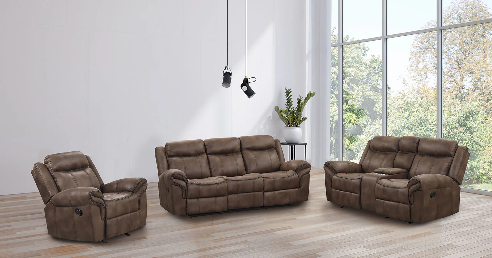 Agata Brown Sofa - Image 4