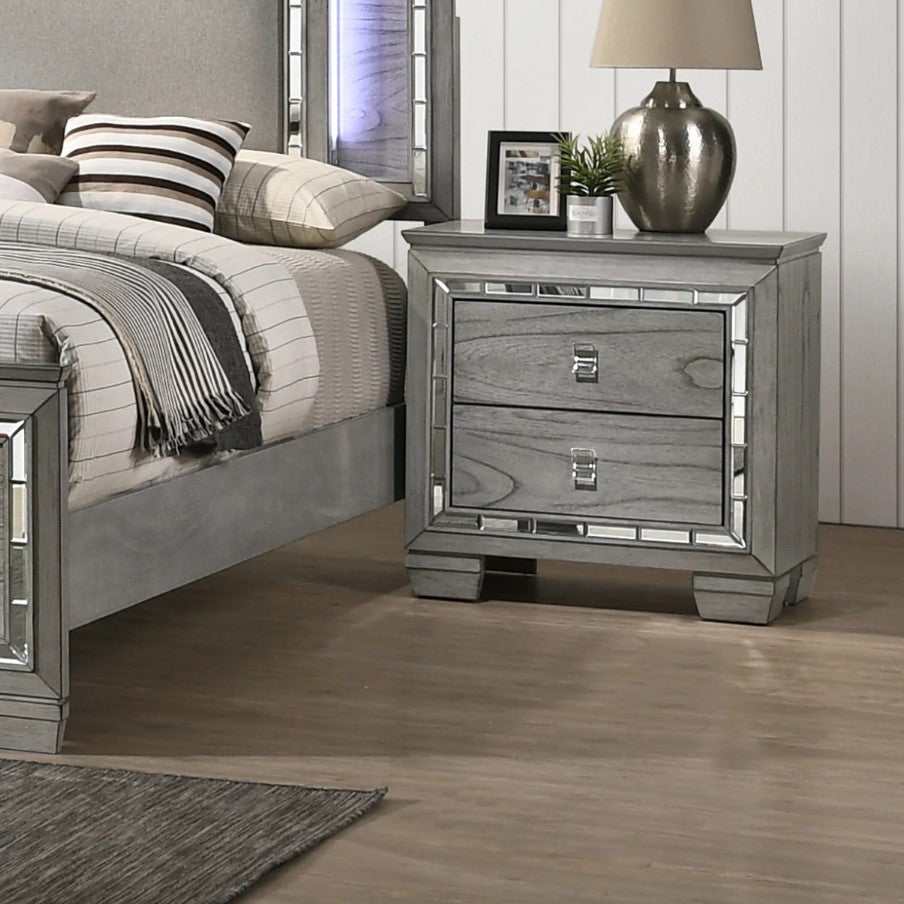 Alanis Gray 4pc Cal. King Bedroom Set w/ LED Light Trim - Image 6