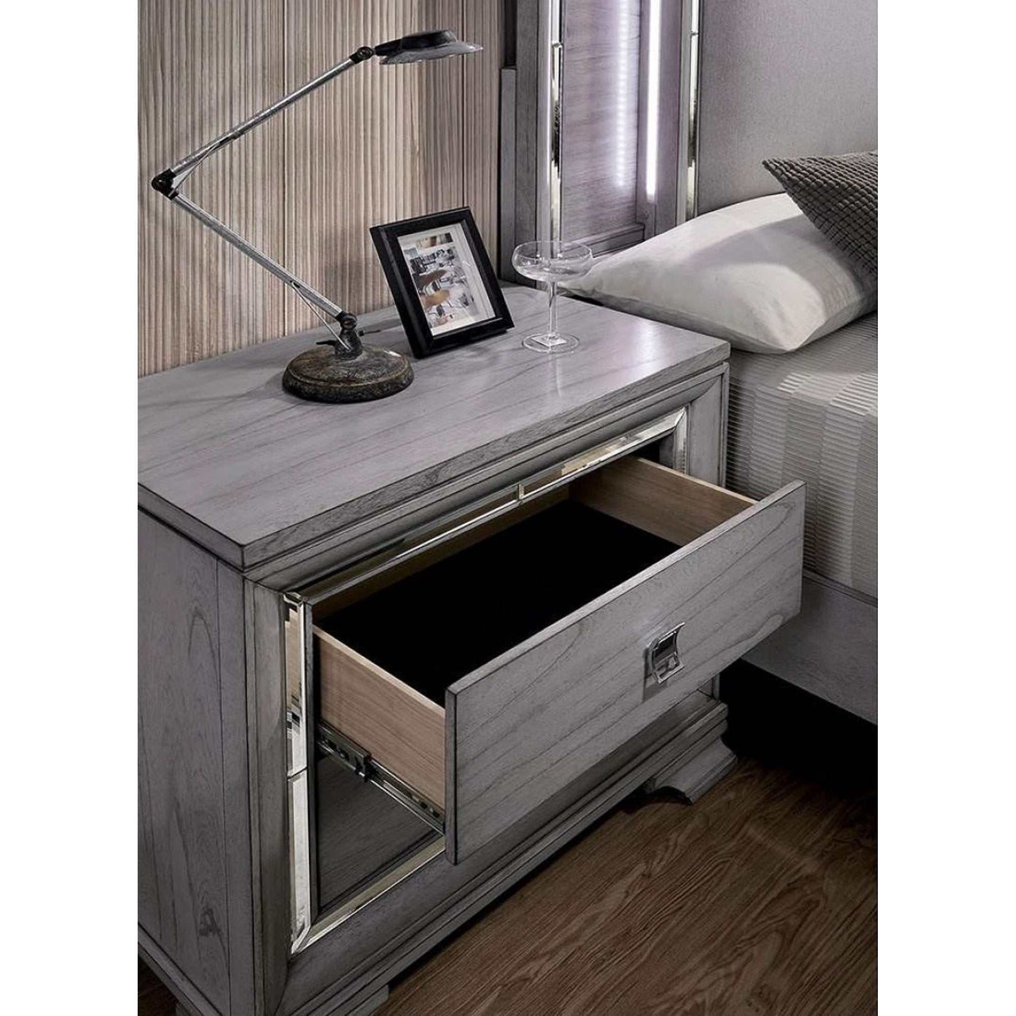 Alanis Gray 4pc Queen Bedroom Set w/ LED Light Trim - Image 8