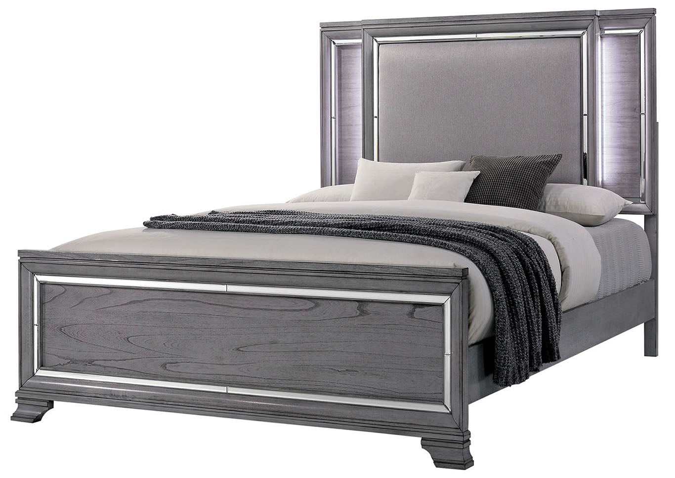 Alanis Gray Queen Bed w/ LED Light Trim - Image 2