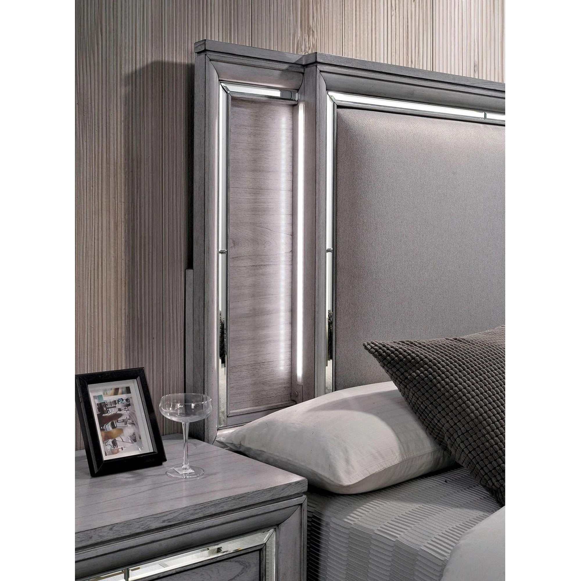 Alanis Gray Queen Bed w/ LED Light Trim - Image 3