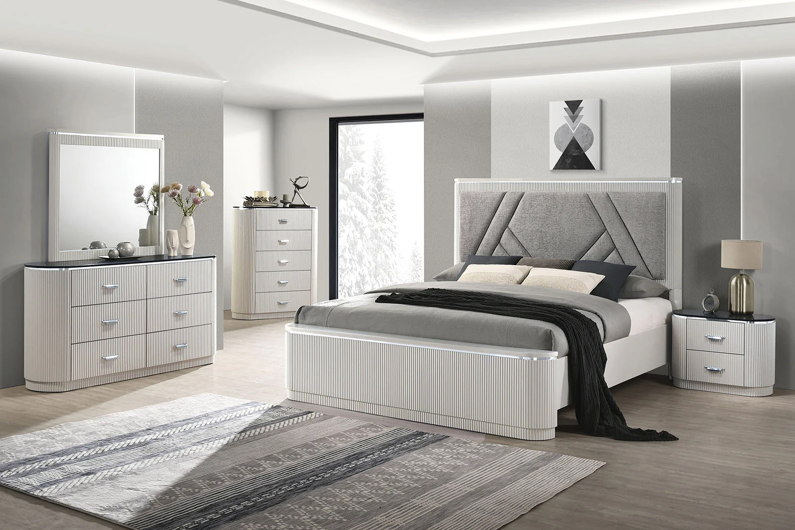 Aldgate Light Gray Nightstand - Image 2