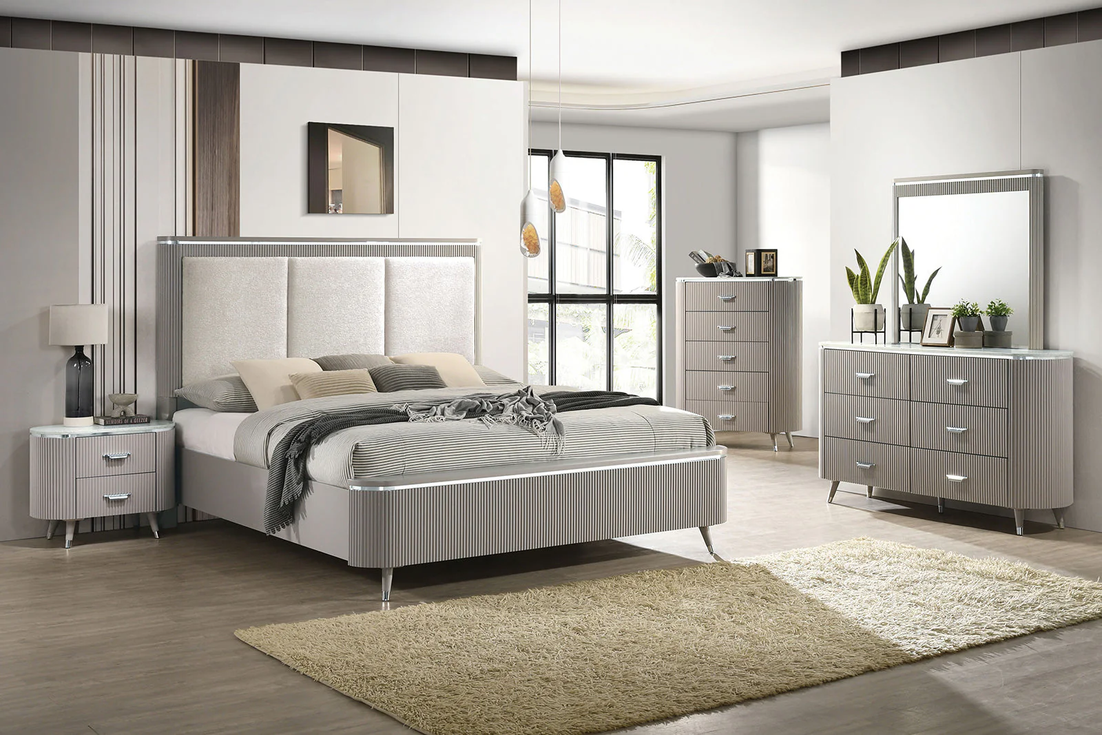 Aldridge Light Gray Queen Bed - Image 3