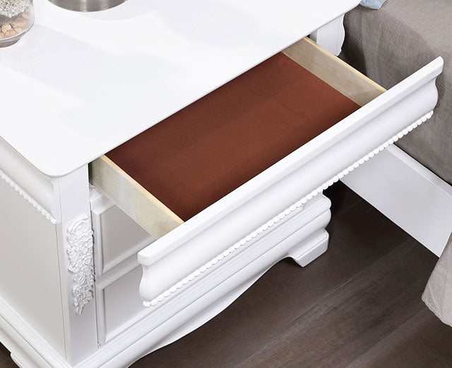 Alecia White Nightstand w/ USB - Image 3