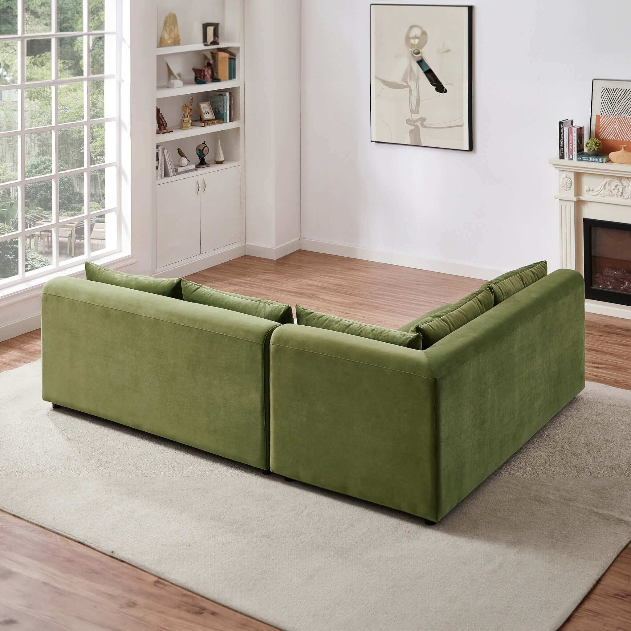 Aleny Green Velvet Modular Corner Sofa - Image 4