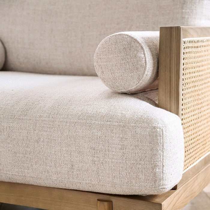 Alesund Beige & Light Oak Loveseat - Image 3