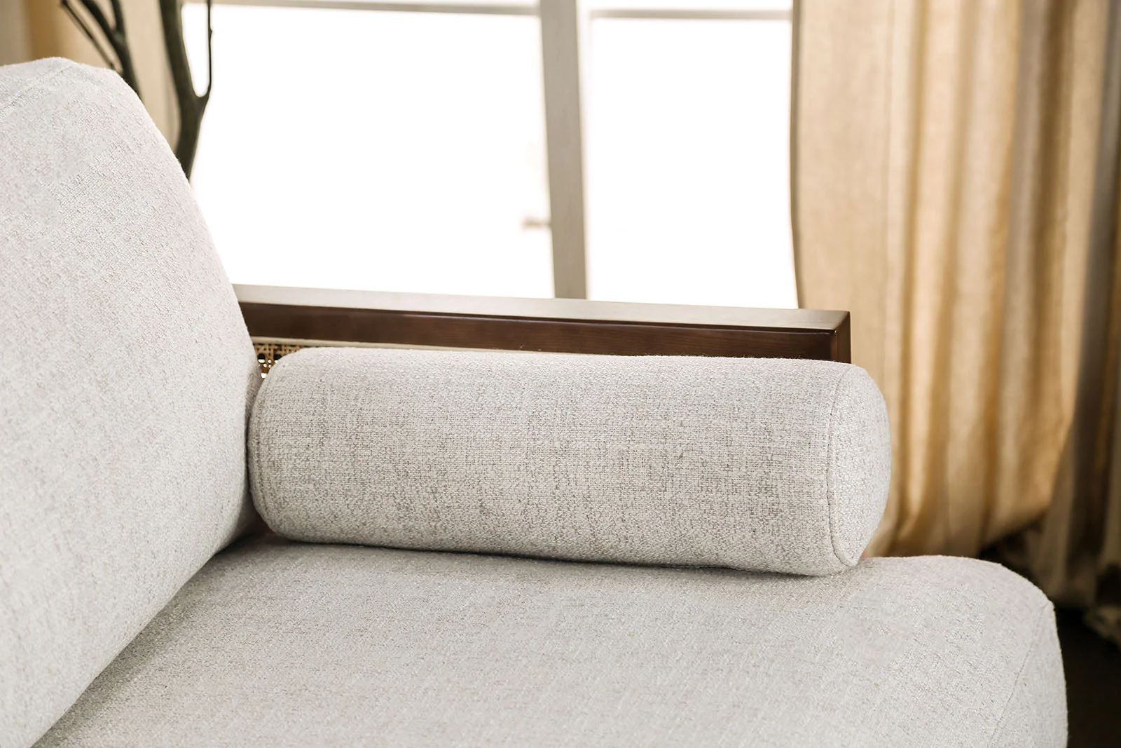 Alesund Beige/Walnut Sofa & Loveseat - Image 6