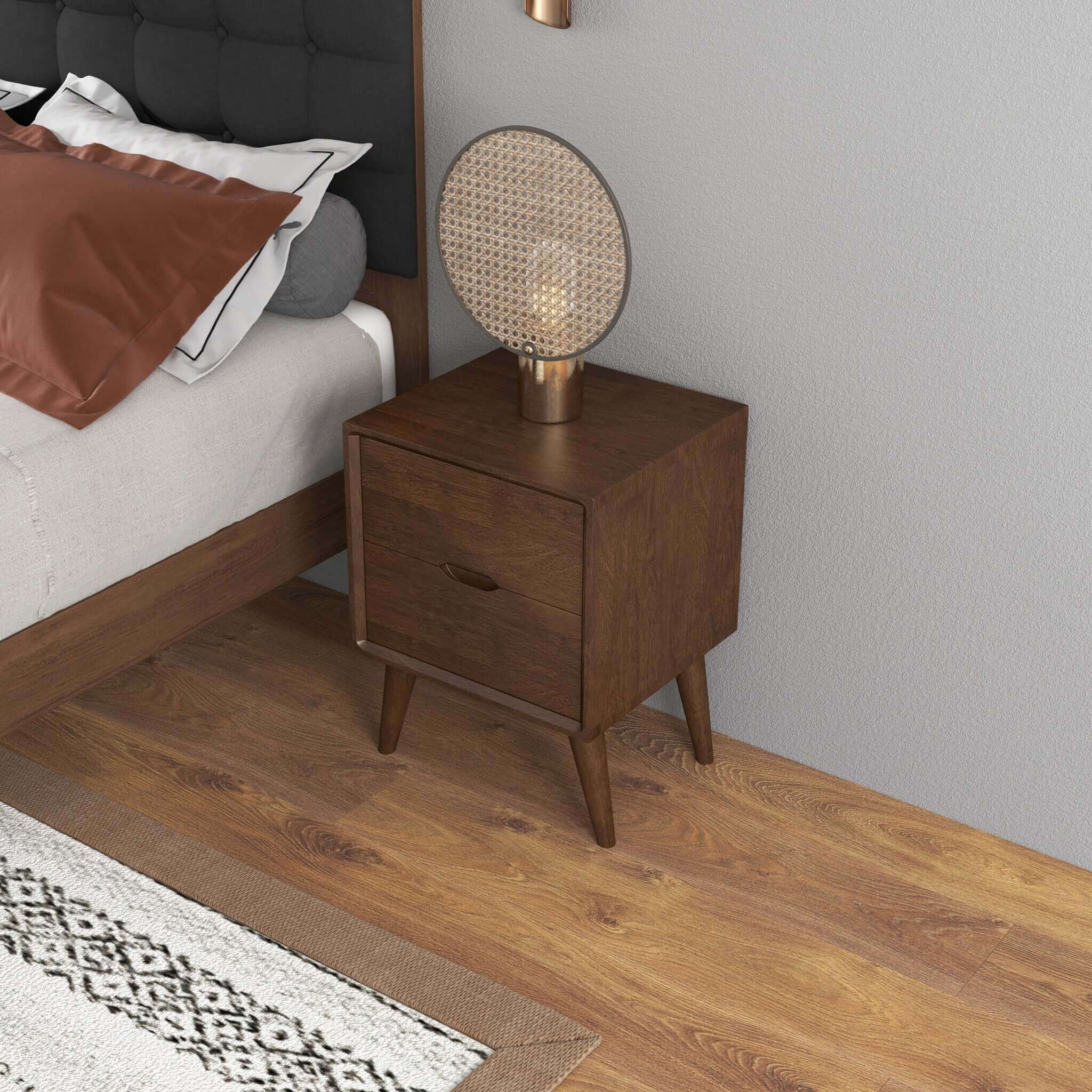 Alexandra Brown Night Stand With 2 Drawers - Image 4