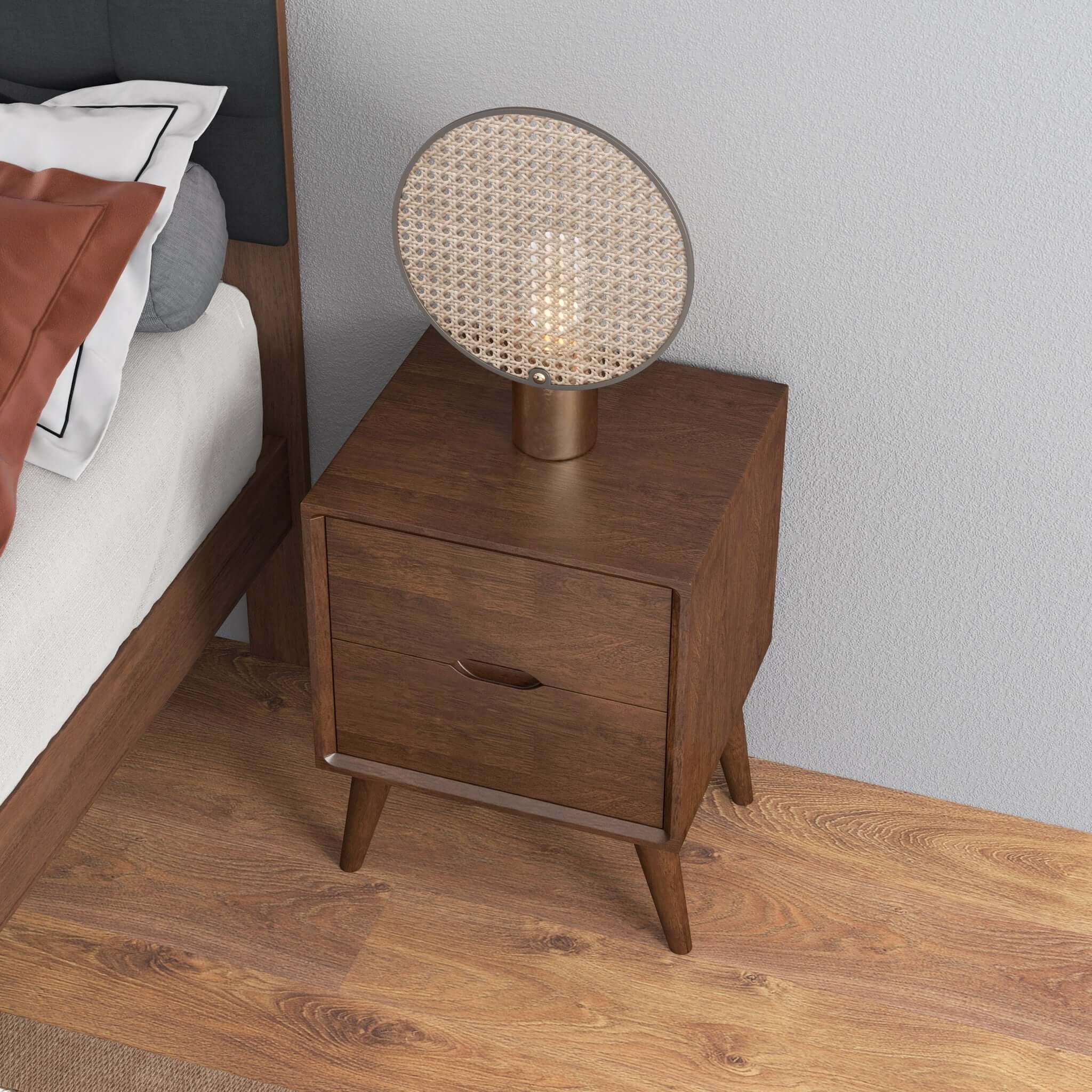 Alexandra Brown Night Stand With 2 Drawers - Image 6
