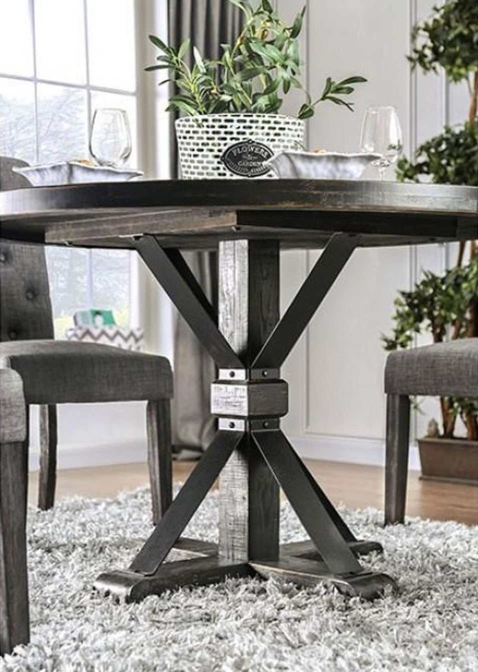 Alfred Antique Black Dining Table - Image 2