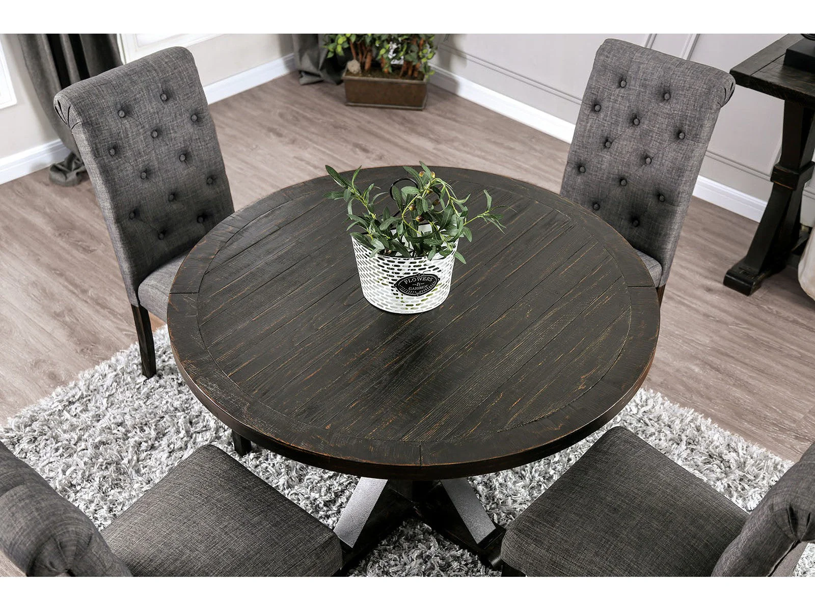 Alfred Antique Black/Ivory 5 Pc. Round Dining Room Set