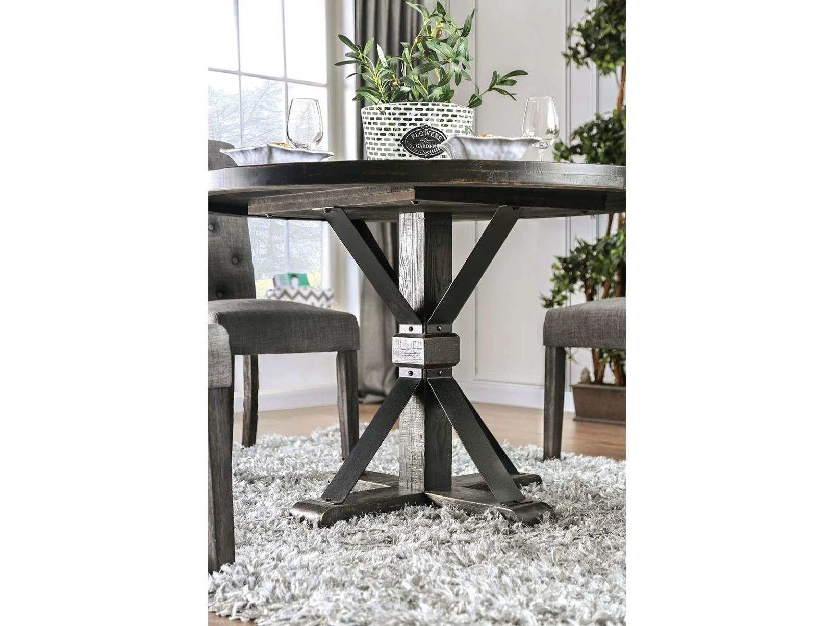 Alfred Antique Black/Ivory 5 Pc. Round Dining Room Set - Image 3