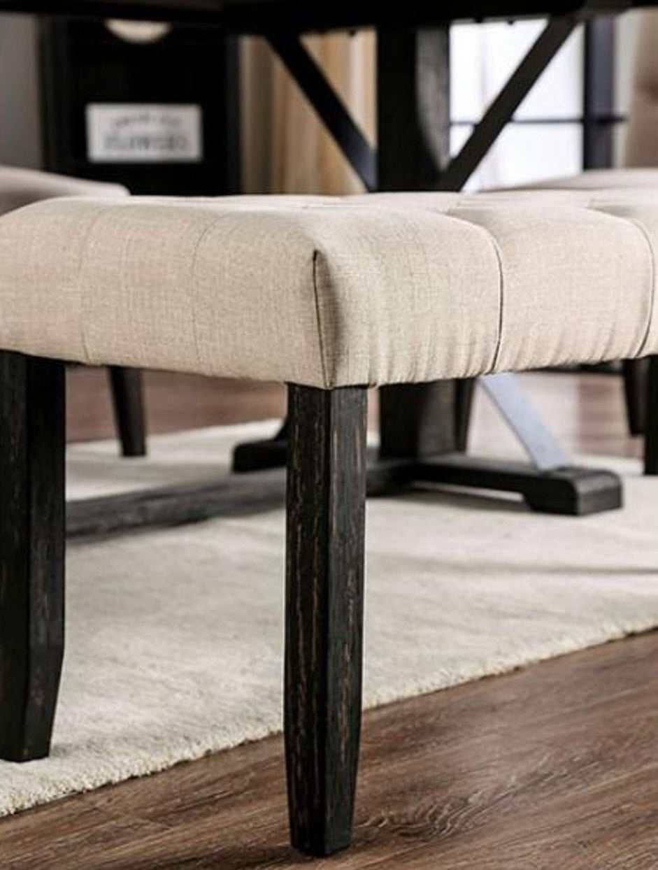 Alfred Antique Black & Ivory Bench - Image 2