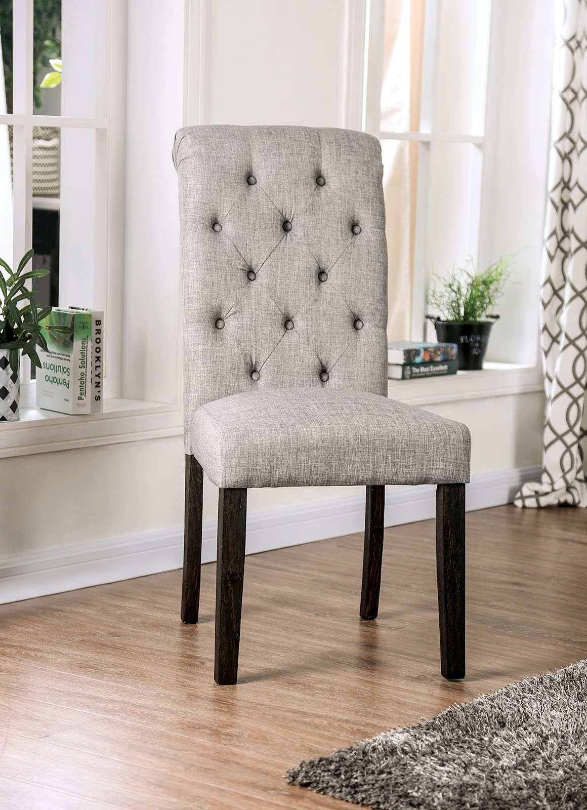 Alfred Antique Black, & Light Gray 7pc Dining Room Set - Image 2