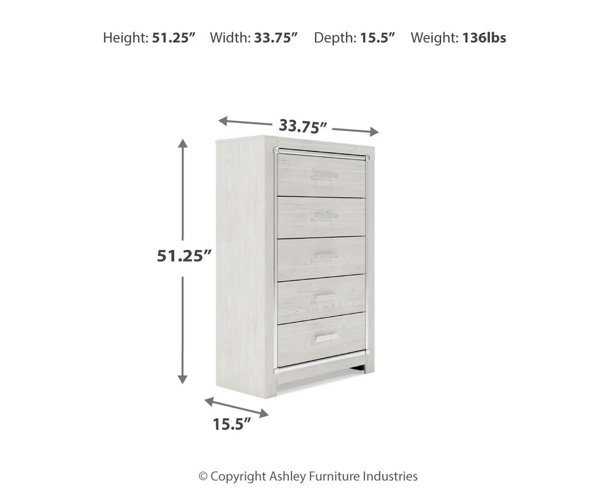Altyra Five Drawer Chest - Image 4