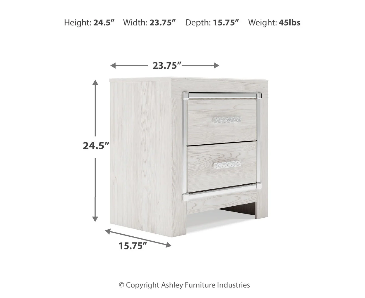Altyra Two Drawer Night Stand - Image 4