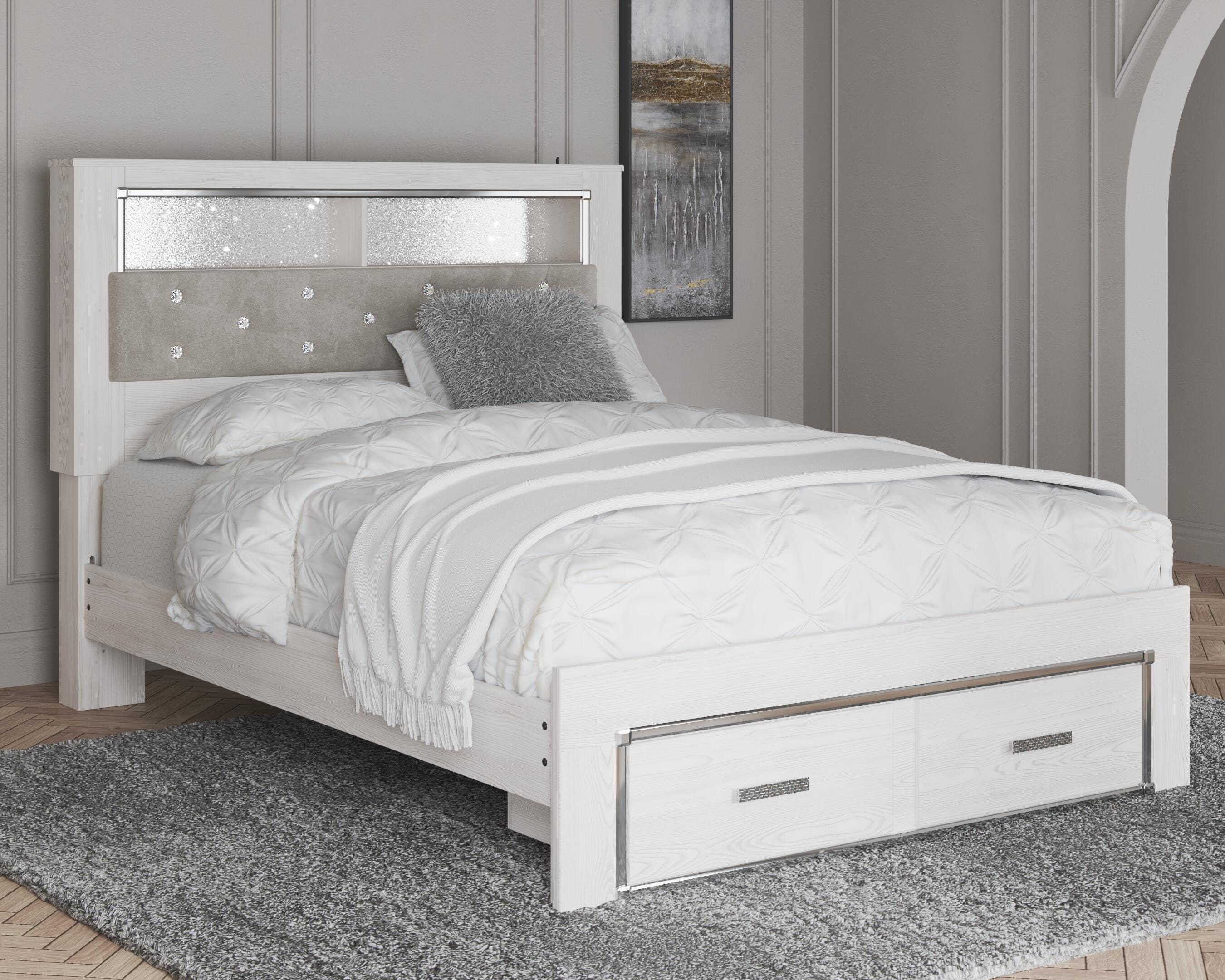 Altyra Upholstered Bookcase Bed with Storage - Image 4