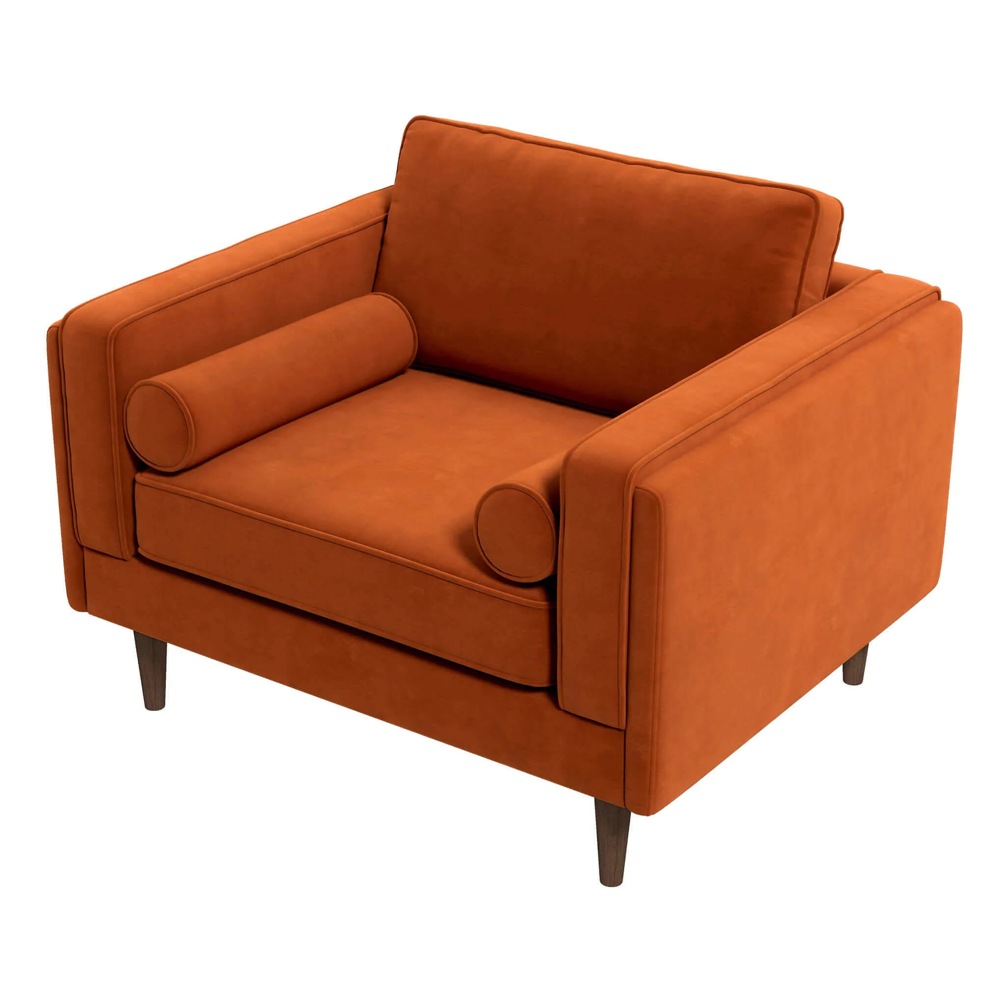 Amber Burnt Orange Velvet Lounge Chair - Image 7