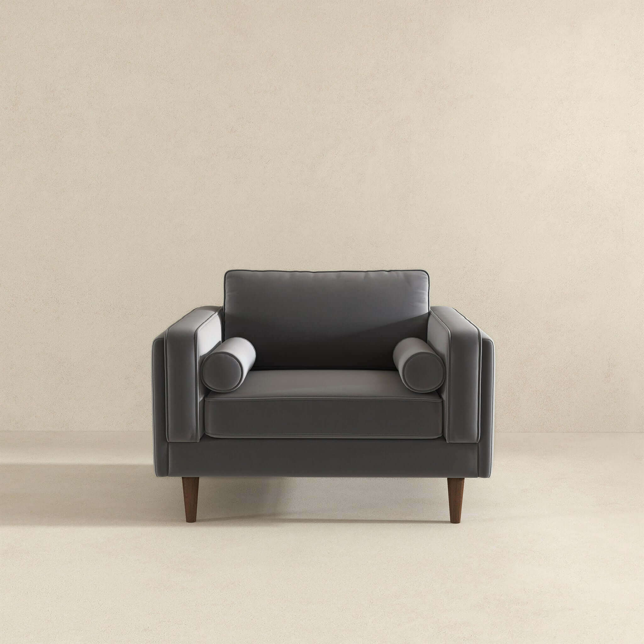 Amber Grey Velvet Lounge Chair - Image 3