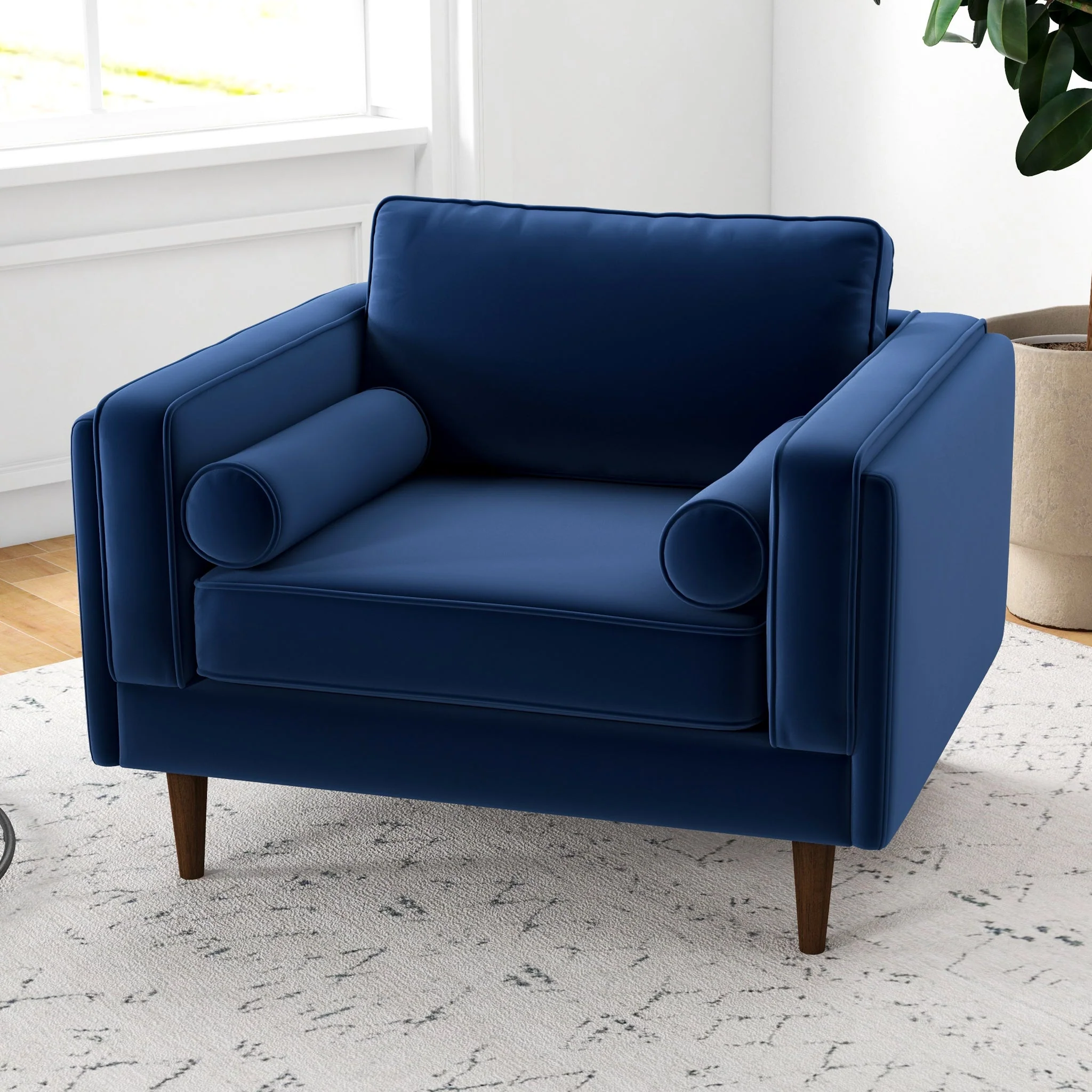 Amber Lounge Chair (Navy Blue Velvet) - Image 5