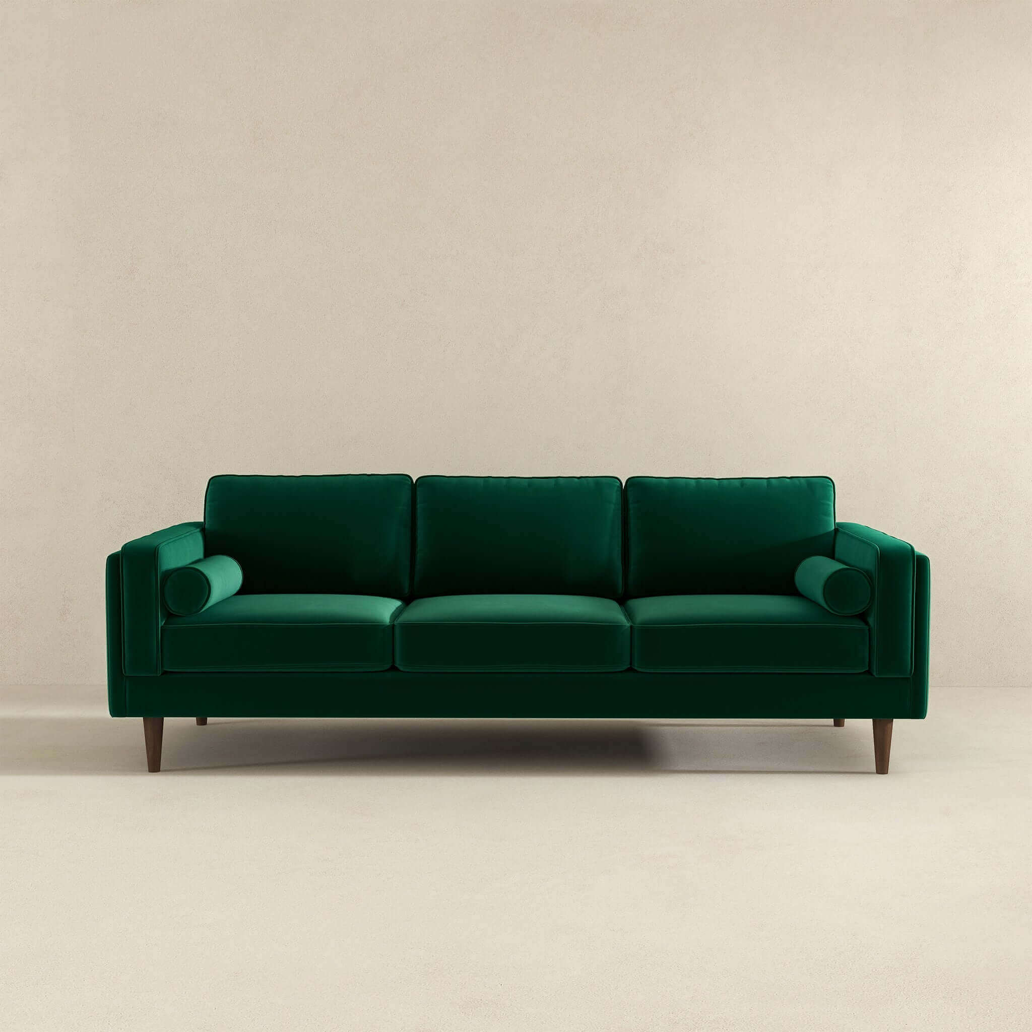Amber Mid Century Modern Dark Green Luxury Modern Velvet Sofa - Image 2