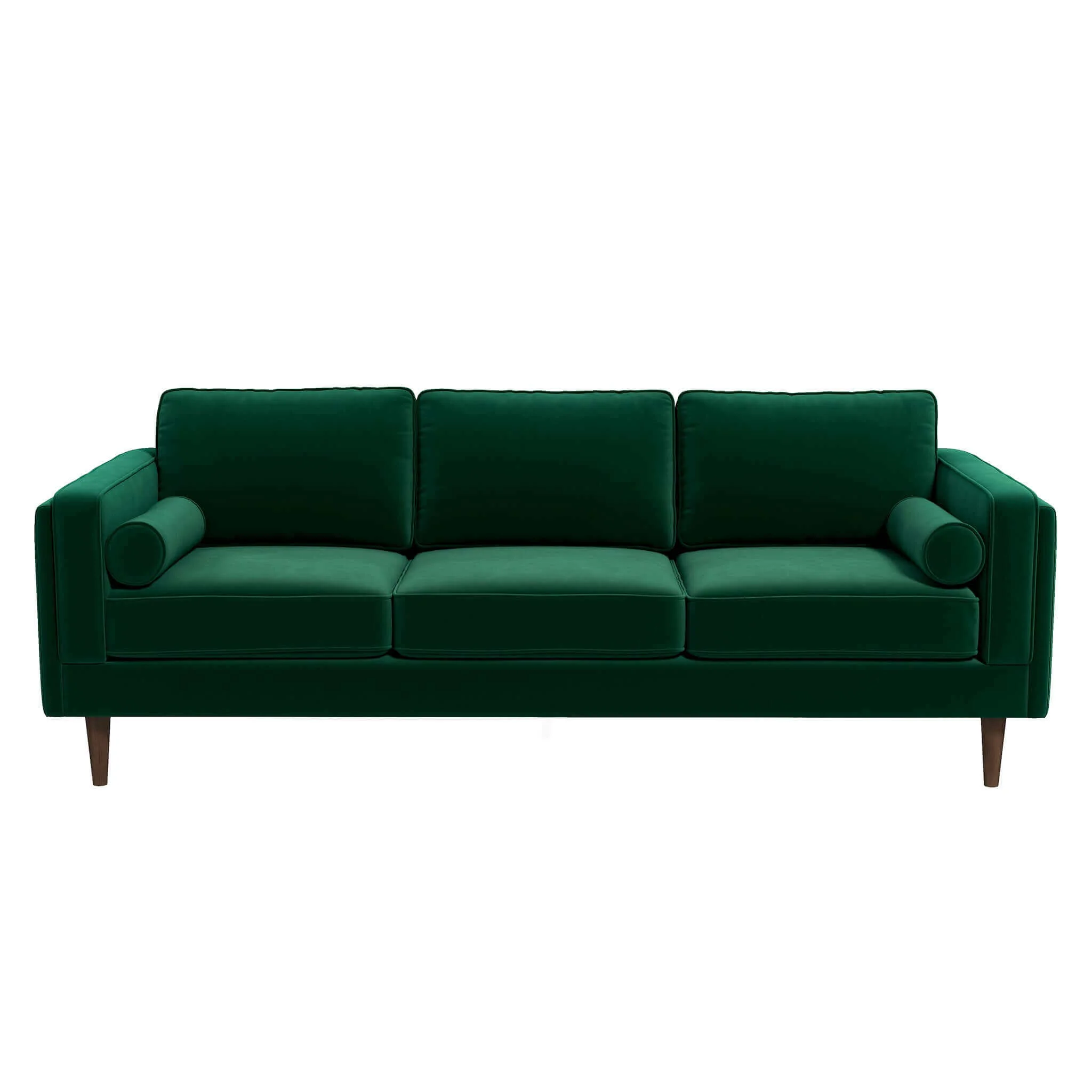 Amber Mid Century Modern Dark Green Luxury Modern Velvet Sofa - Image 6