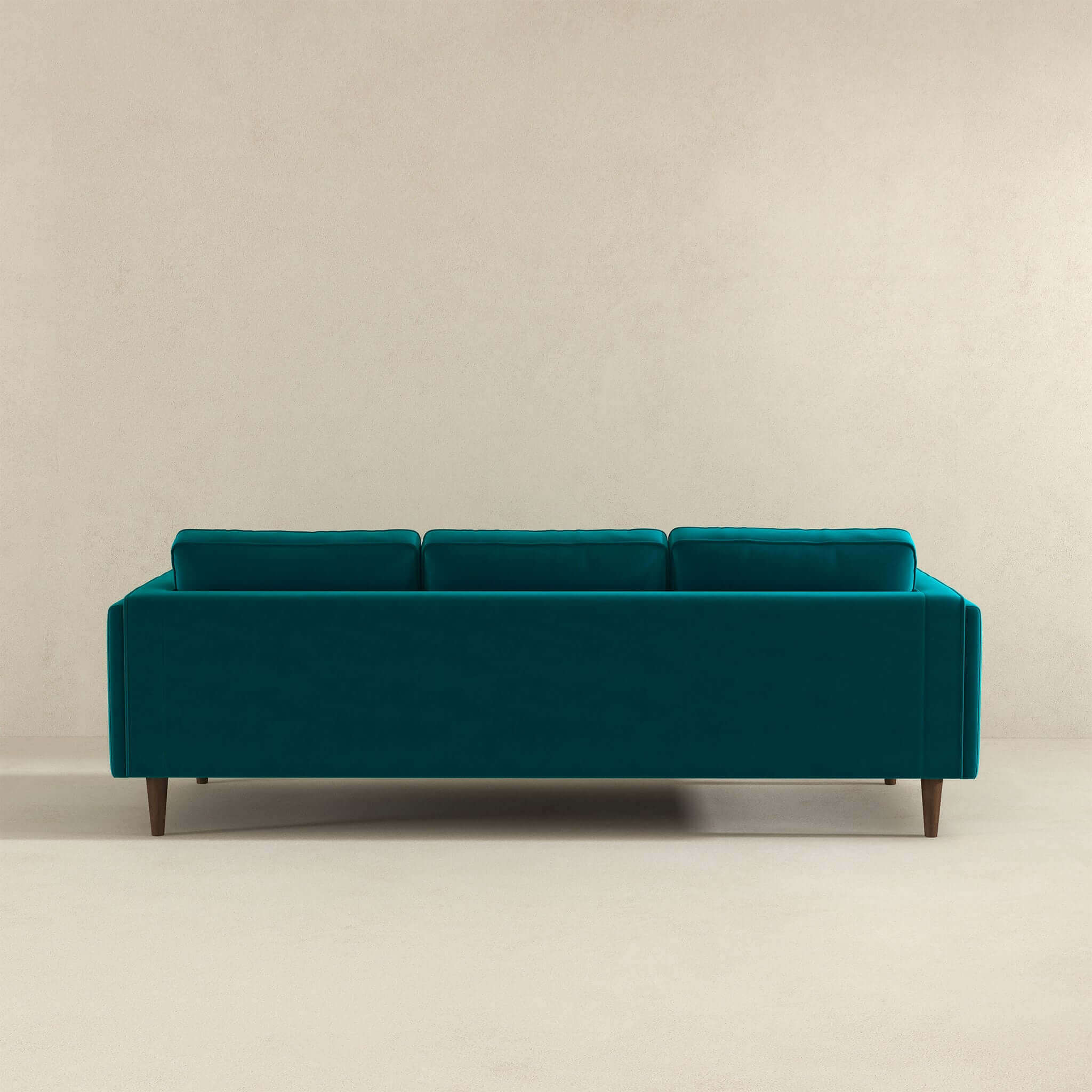 Amber Mid Century Modern Teal Luxury Modern Velvet Sofa - Image 5