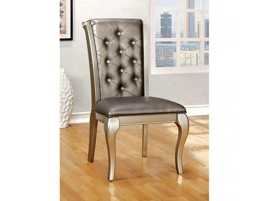 Amina Champagne Dining Side Chair (Set of 2)