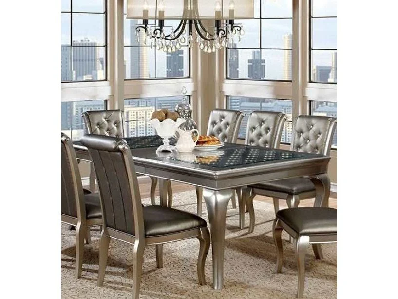 Amina Champagne Dining Table w/ 18" Leaf