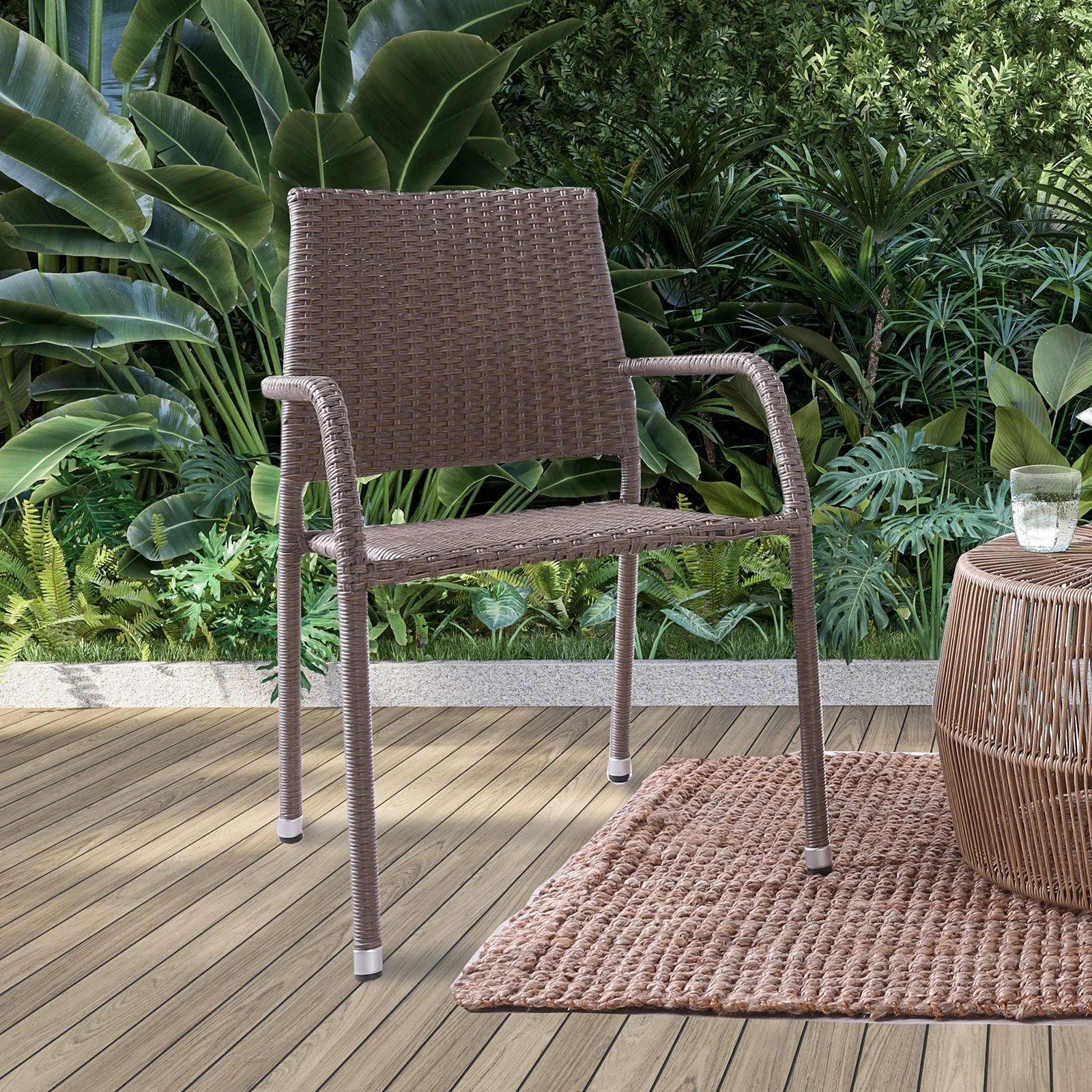 Aminta Natural 5 Pc. Patio Dining Set - Image 3