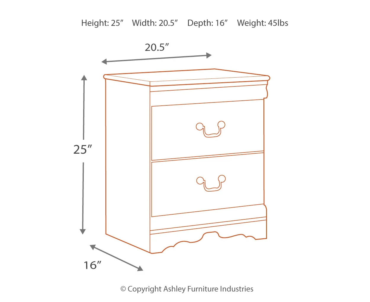 Anarasia Two Drawer Night Stand - Image 4