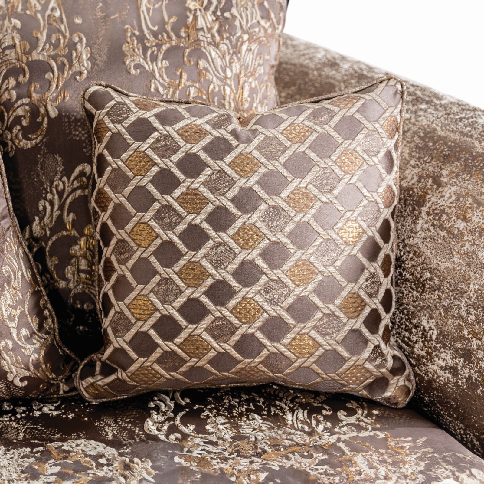 Andalusia Light Brown / Dark Cherry Loveseat - Image 7