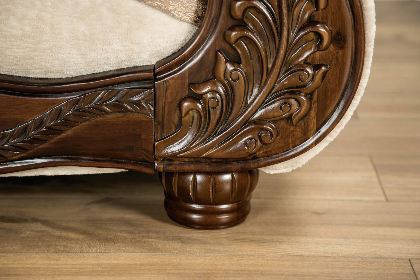 Andalusia Light Brown / Dark Cherry Upholstery Living Room Set - Image 8