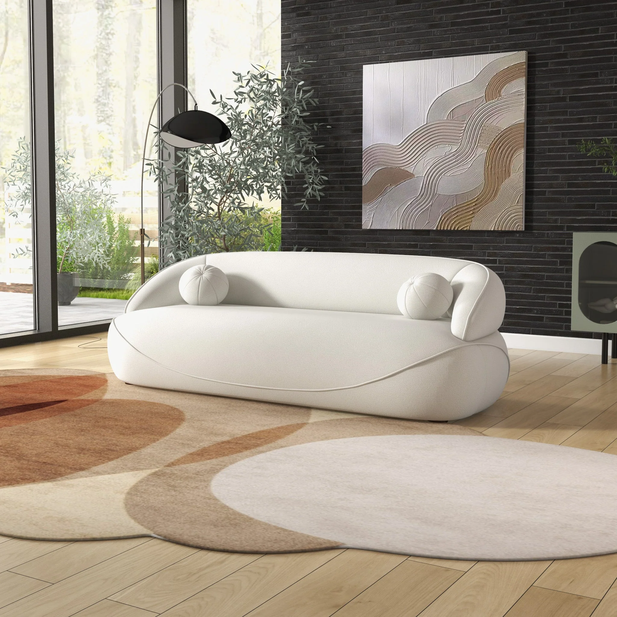 Andrew Beige Boucle Sofa - Image 4