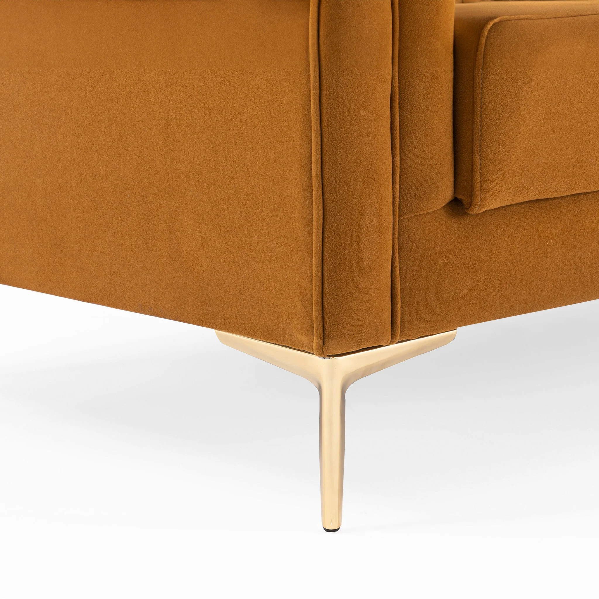 Angelina Sofa 91" (Cognac Velvet) - Image 5