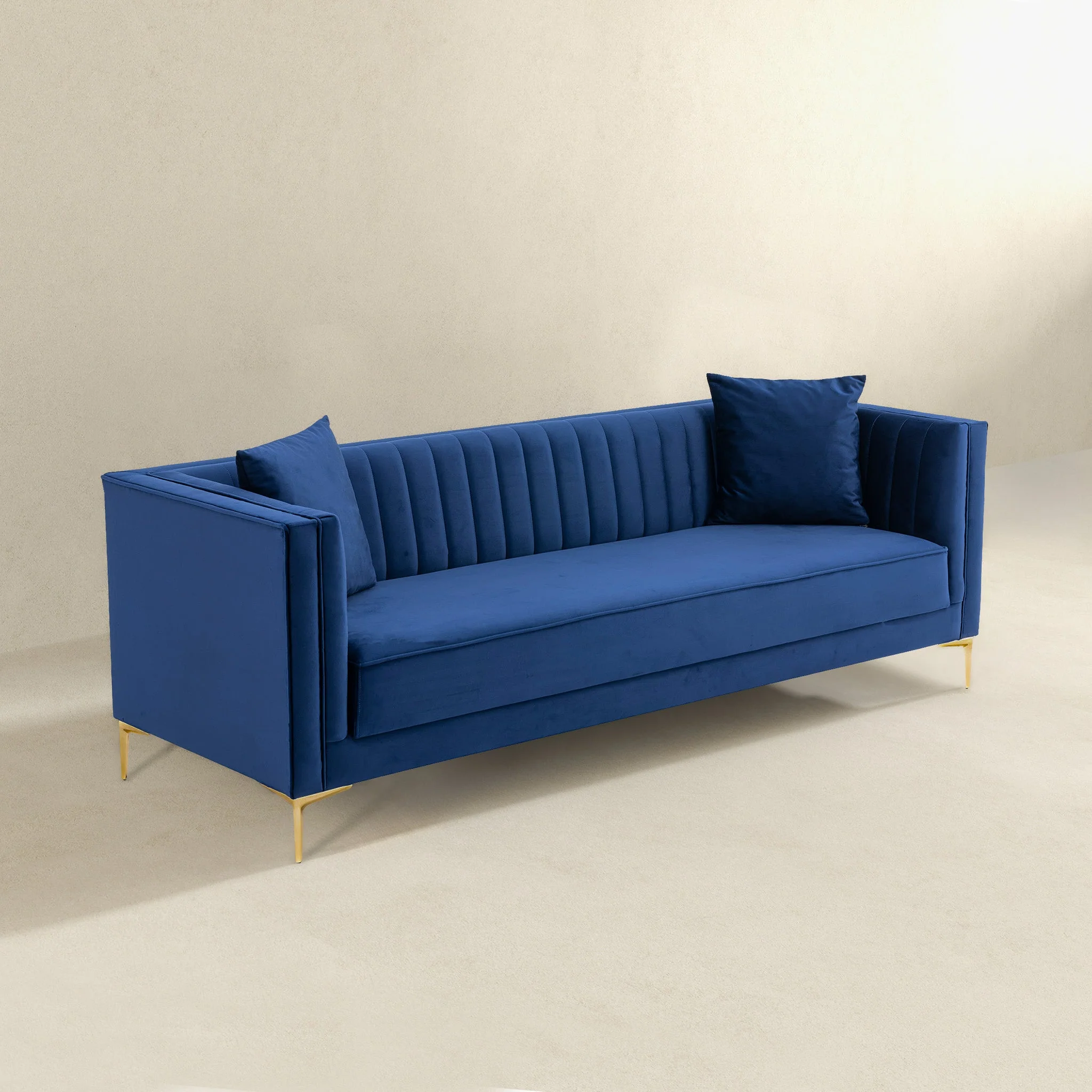 Angelina Sofa 91" (Dark Blue Velvet) - Image 2