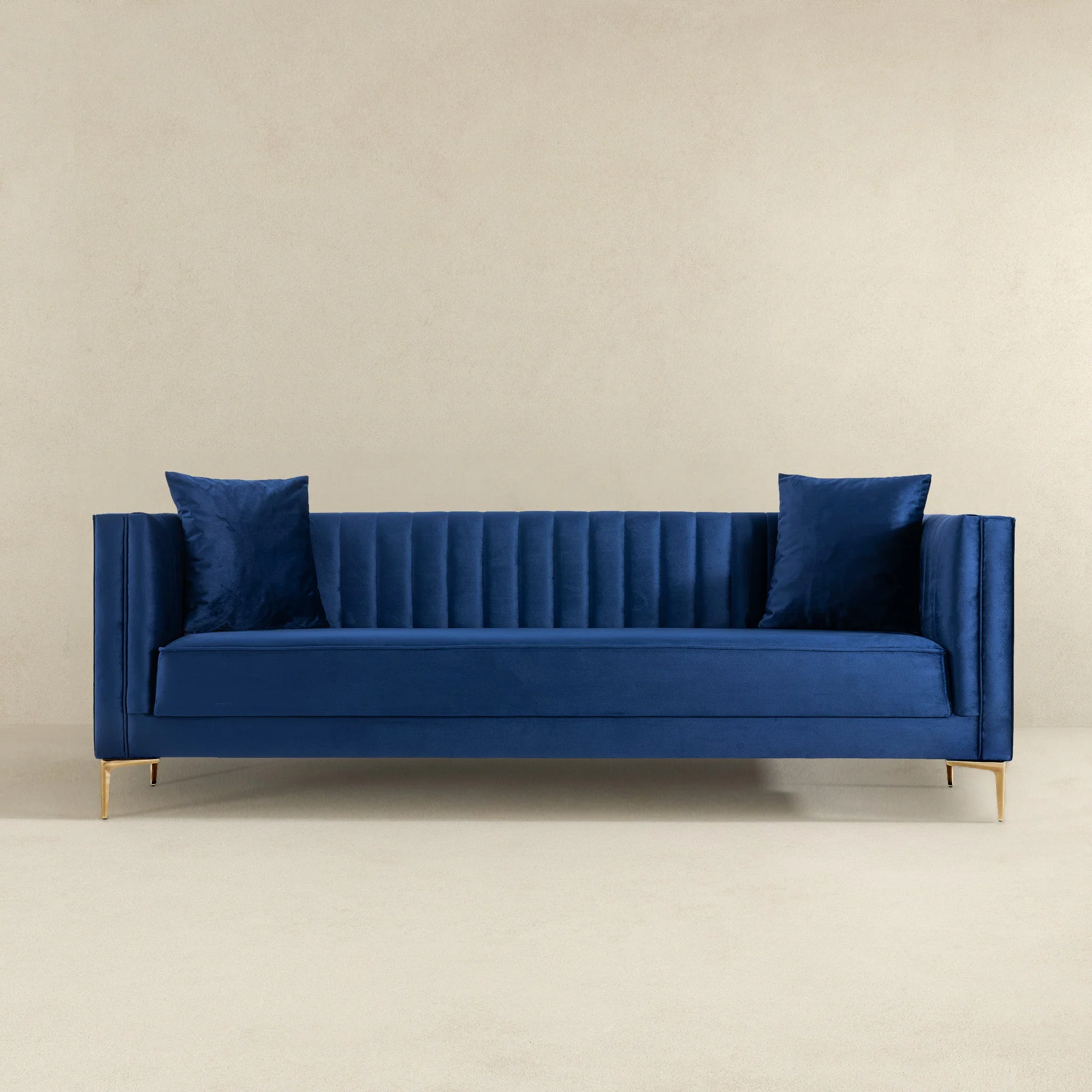 Angelina Sofa 91" (Dark Blue Velvet) - Image 3