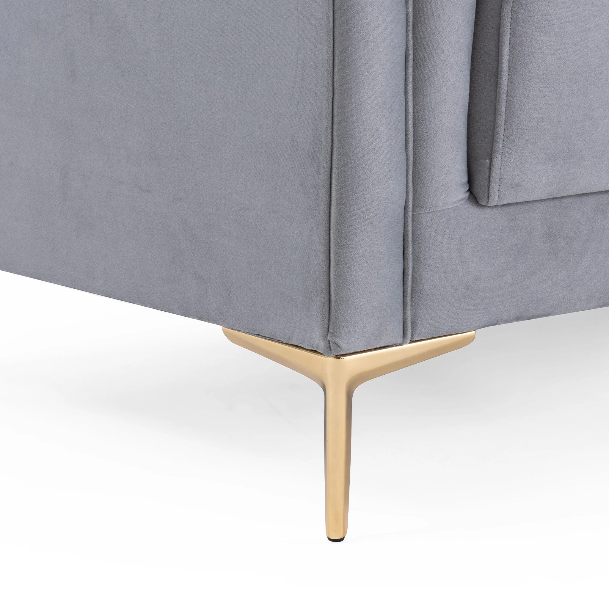 Angelina Sofa 91" (Light Grey Velvet) - Image 5