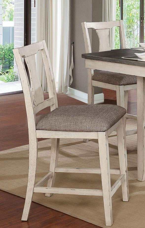 Ann Antique White & Gray 5p Counter Height Dining Room Set - Image 2