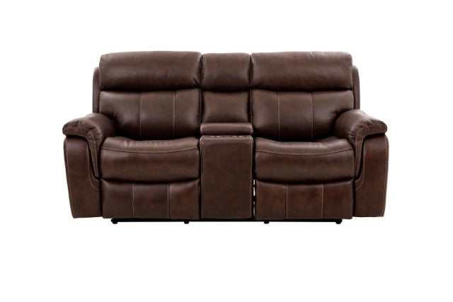 Antenor Brown Top Grain Leather Match Power Loveseat - Image 4
