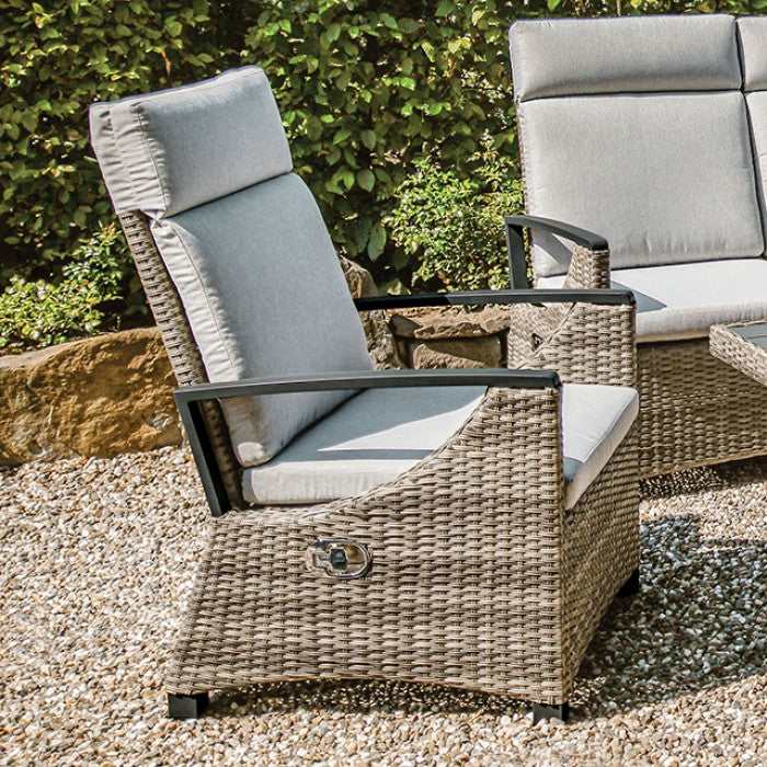 Antigua Gun Metal & Brown/Gray Outdoor Arm Chair - Image 2