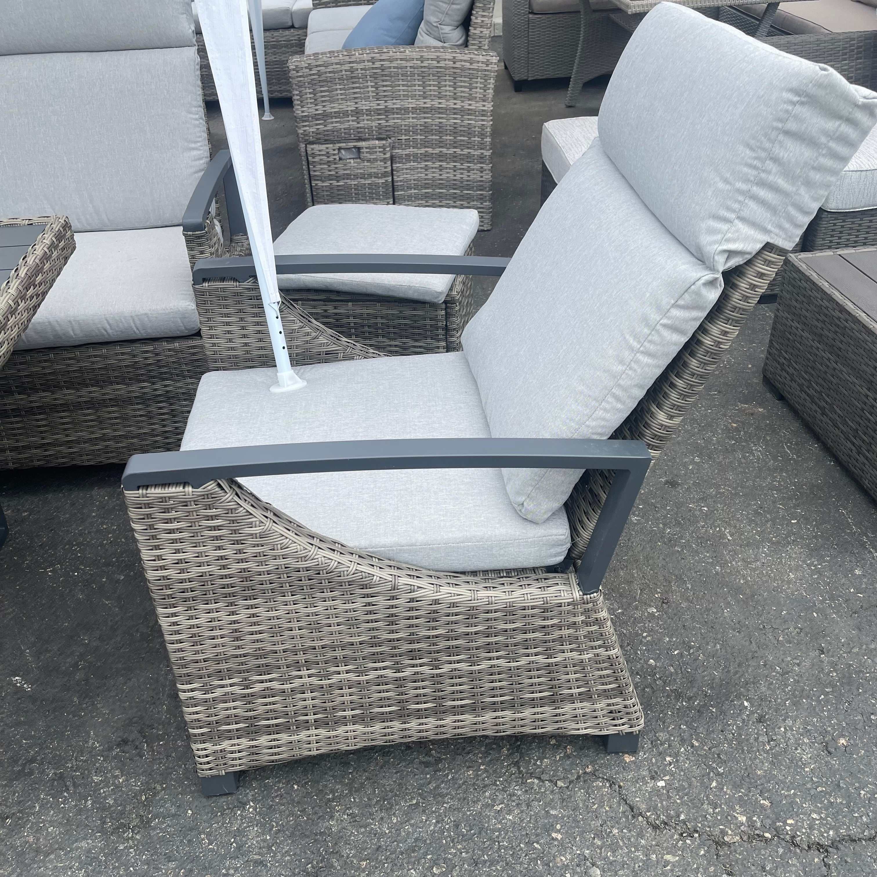 Antigua Gun Metal & Brown/Gray Outdoor Arm Chair - Image 3