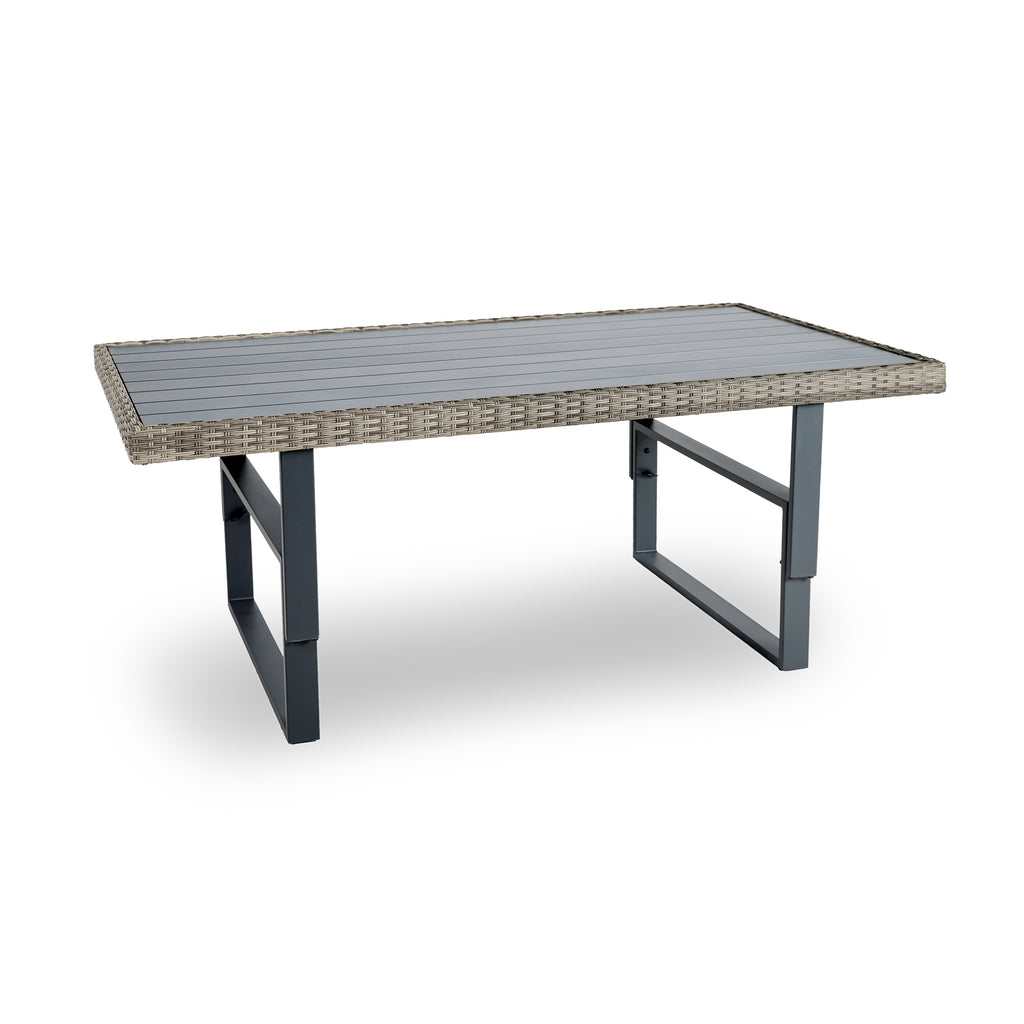 Antigua Gun Metal & Brown/Gray Outdoor Height-Adjustable Table - Image 2