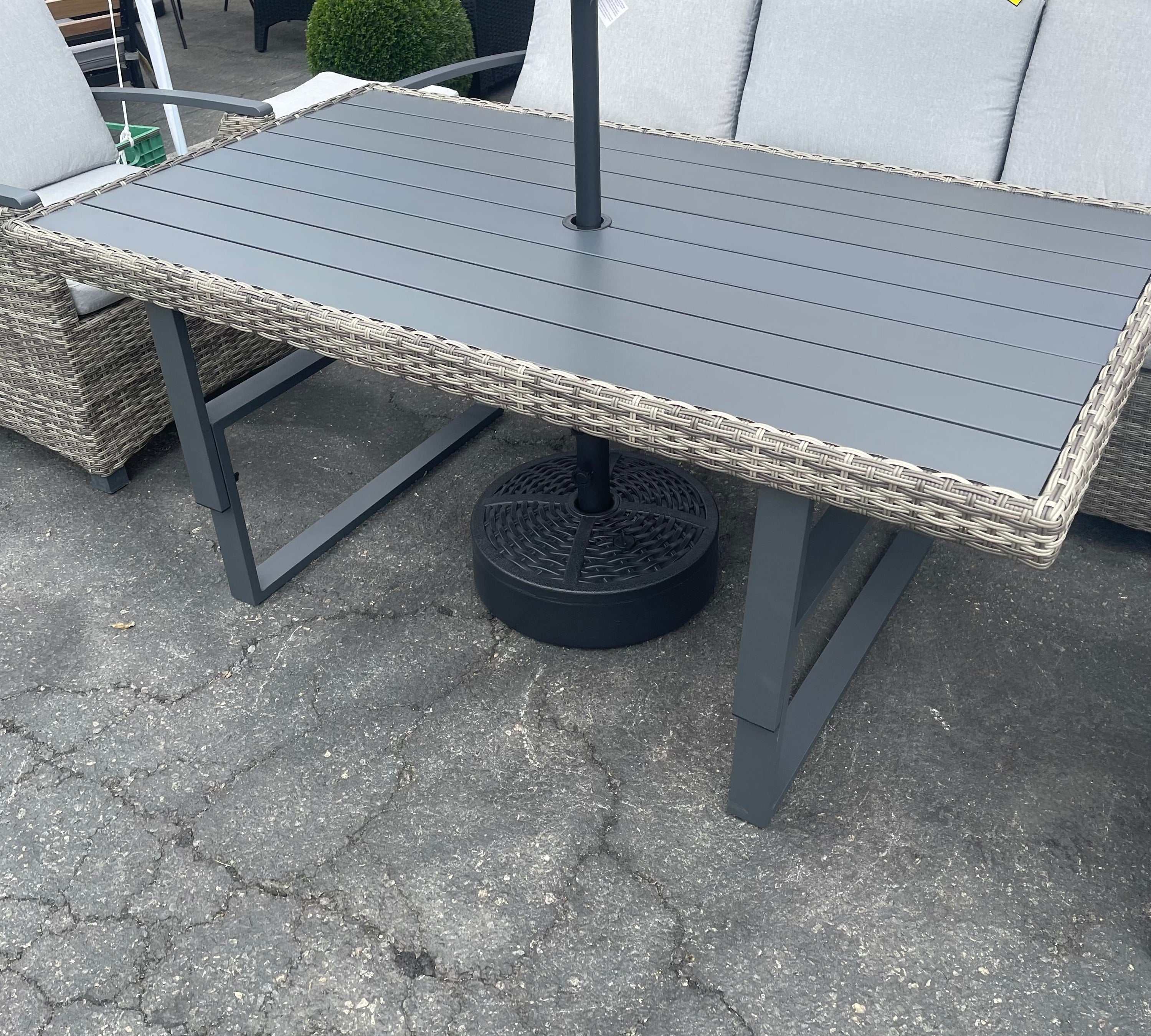 Antigua Gun Metal & Brown/Gray Outdoor Height-Adjustable Table - Image 3